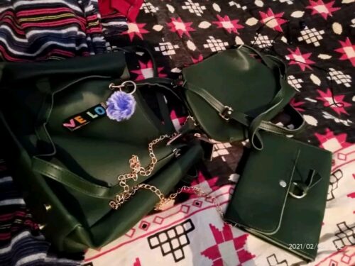 Stylish Women's Green Handbag set photo review
